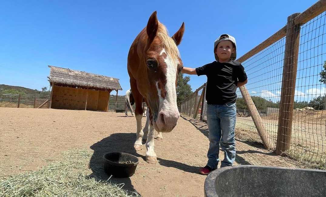 Kid at animal Sanctuary